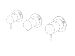 MURO TUA ενσωματωμένη θερμοστατική βρύση ντους με 2 βρύσες διακοπής χρώμιο M1.B34T.R.CR
