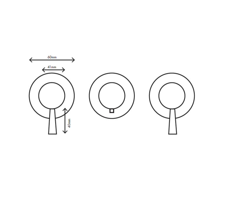 MURO TUA ενσωματωμένη θερμοστατική βρύση ντους με 2 βρύσες διακοπής χρώμιο M1.B34T.R.CR