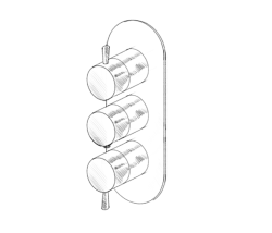 MURO TUA εντοιχισμένος μείτης με 2 βρύσες χρώμιο M1.B34.S.CR
