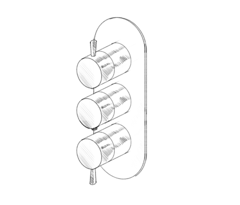 MURO TUA εντοιχισμένος μείτης με 2 βρύσες χρώμιο M1.B34.S.CR