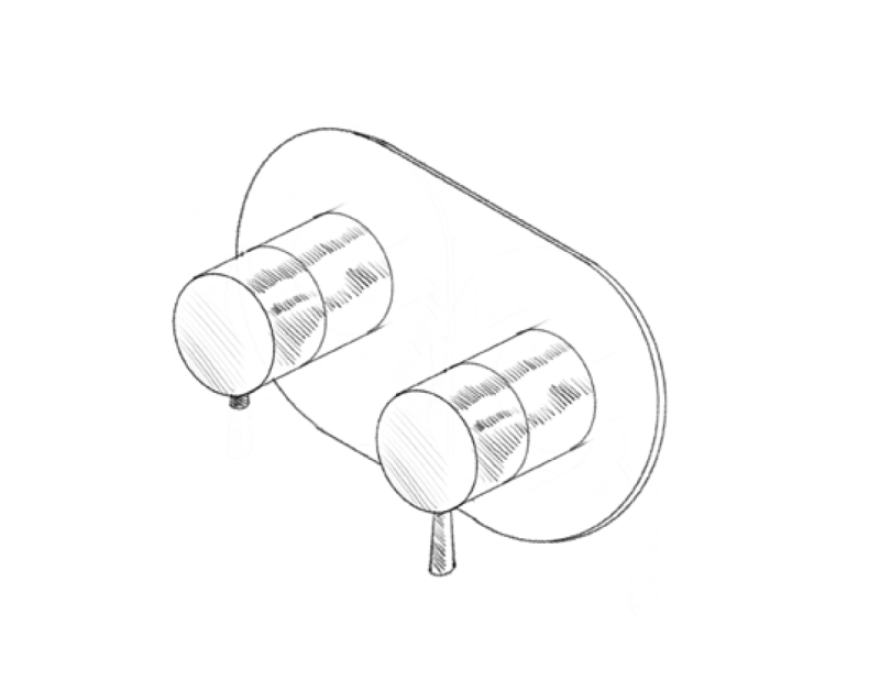 MURO TUA ενσωματωμένη θερμοστατική βρύση ντους με 1 έξοδο χρώμιο M1.B31T.S.CR