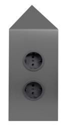 Indux Corner Ενεργειακή στήλη με 2 πρίζες Γείωση Γωνία Gun metal 1208972286