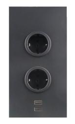 Indux Corner Ενεργειακή στήλη με 2 πρίζες γείωσης και 2 x φορτιστή USB Μαύρο 1208972297