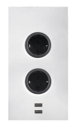 Indux Corner Ενεργειακή στήλη με 2 πρίζες με γείωση και 2 x φορτιστή USB Λευκό 1208972298