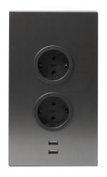 Indux Corner Ενεργειακή στήλη με 2 πρίζες με γείωση και 2 x φορτιστή USB Gun metal 1208972299