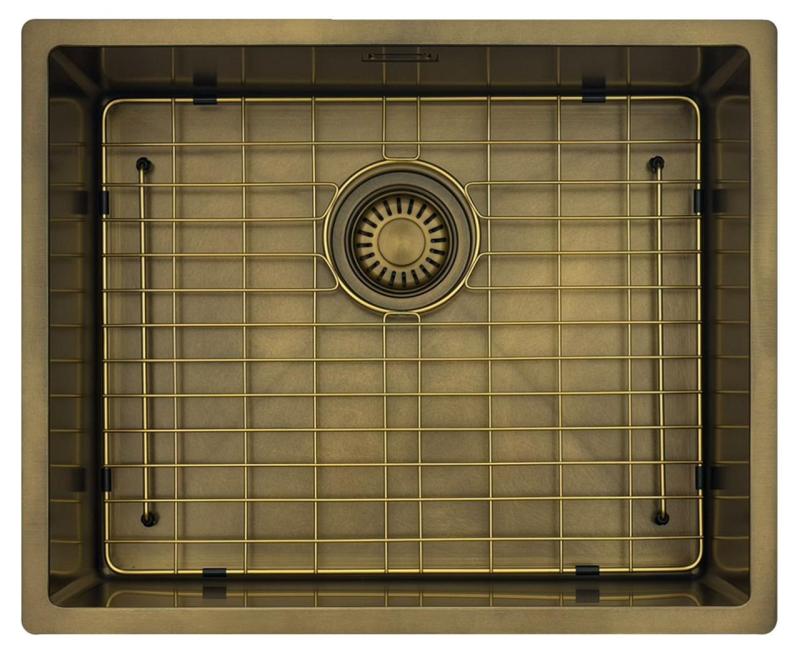 Pure.Sink Luxion PVD Αντίκα Χάλκινο νεροχύτη 50x40 cm υποστρώματος, επίπεδης εγκατάστασης και επιφανείας με ράφι βάσης PLX5040-64