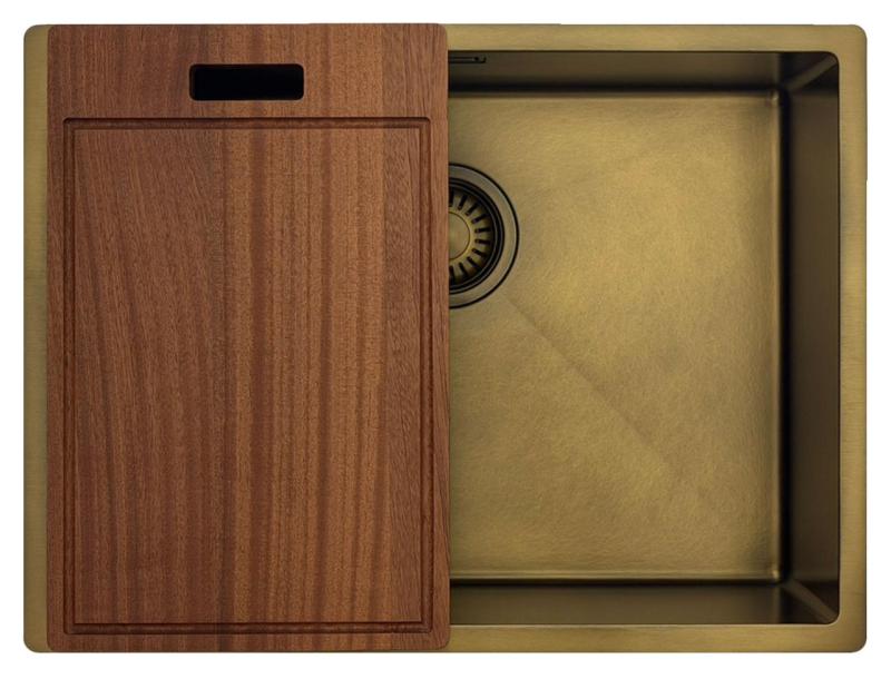 Pure.Sink Luxion PVD Αντίκα Χάλκινο νεροχύτη 55x40 cm υποστύλωμα, επίπεδη εγκατάσταση και επιφανειακή εγκατάσταση  με ράφι βάσης PLX5540-64