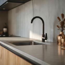 Aquanello Casa Μαύρος Μονόχειρος Μπαταρία Κουζίνας BL-1201-CS