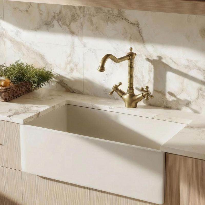 Aquanello Heritage Ascot Κλασική κουζίνα Νοσταλγική βρύση κουζίνας από μπρούντζο με γωνιακό στόμιο BN-4002-HA