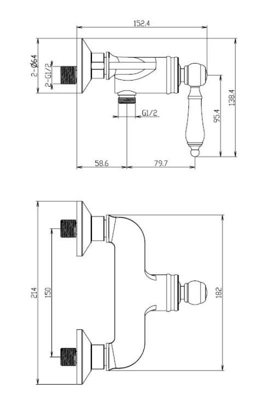 Aquanello Heritage Manor Κλασικός αναμικτήρας ντους από ανοξείδωτο ατσάλι NB-2001-HM