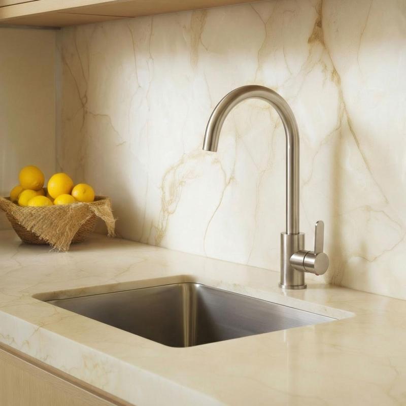 Aquanello Forma Μαζικός ανοξείδωτος μοχλός κουζίνας με στρογγυλή έξοδο SS-1002-FM