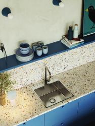 Aquadesign Plana Επιχρωμιωμένο νεροχύτη 48x49 cm με οπή για βρύση, συμπεριλαμβανομένου σιφονιού και πώματος αποστράγγισης Clickclack 1208972559