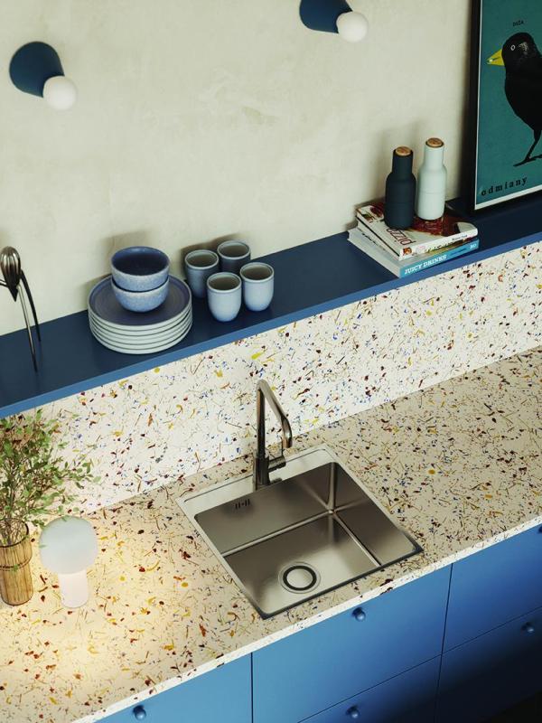 Aquadesign Plana Επιχρωμιωμένο νεροχύτη 48x49 cm με οπή για βρύση, συμπεριλαμβανομένου σιφονιού και πώματος αποστράγγισης Clickclack 1208972559