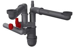 Φράνκε σετ αποχέτευσης εξοικονόμησης χώρου για νεροχύτη κουζίνας με 2 γούρνες Spazio 2 2269