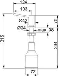 Φράνκε Εντοιχιζόμενος Διανομέας Σαπουνιού Φλωρεντία ανοξείδωτο ατσάλι 119.0081.210